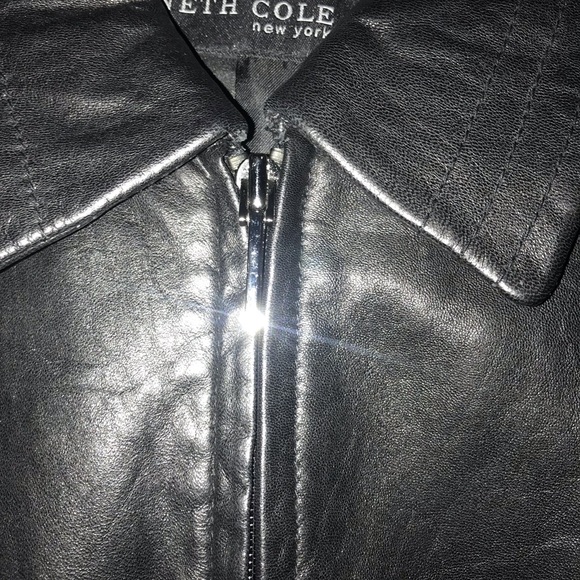 Ladies Kenneth Cole Black Leather Jacket-size small - Picture 5 of 8